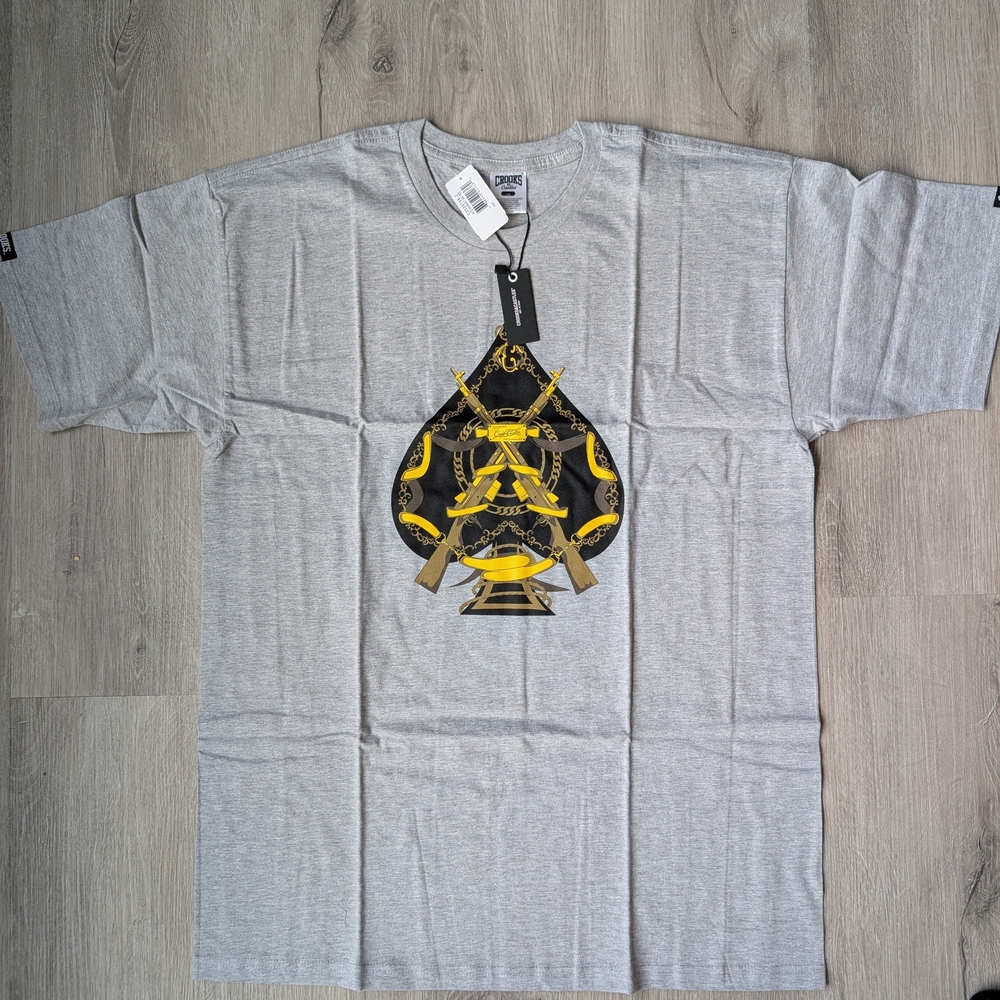 Crooks & Castles Gray T-Shirt with Yellow Graphic